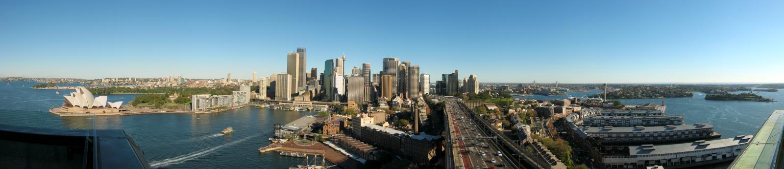 Sydney CBD (panorama view from bridge)